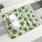 St Patrick's Day Green Clover Dish Drying Mat - Image 7