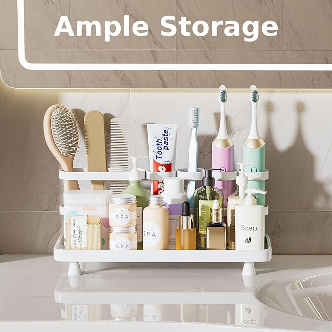 Electric Toothbrush Holder for Bathroom Countertop 5 Metal Slots Toothpaste - Image 3