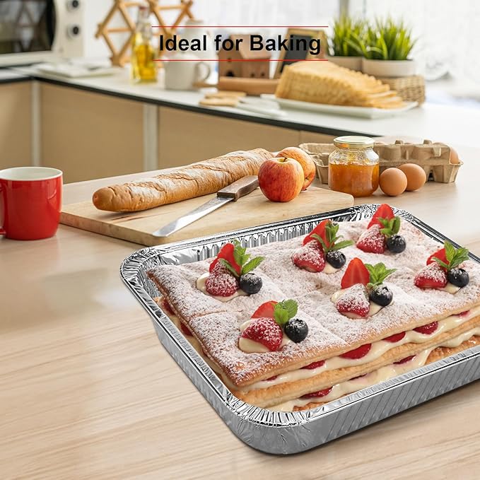 GrillChef Aluminum Foil Pans, Disposable 9x13 Baking Pans, 30 Pack Tin Foil - Image 8