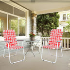 VINGLI Patio Lawn Webbed Folding Chairs Set of 4, Outdoor Beach Chair Portable Dining Chair for ir for Outdoor Yard, Garden(Red, Classic) - Image 7
