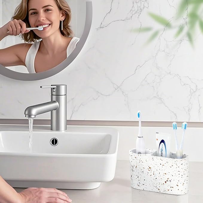 Luxspire Toothbrush Holder, 2 Slots Toothbrush and Toothpaste Holdersfor - Image 7