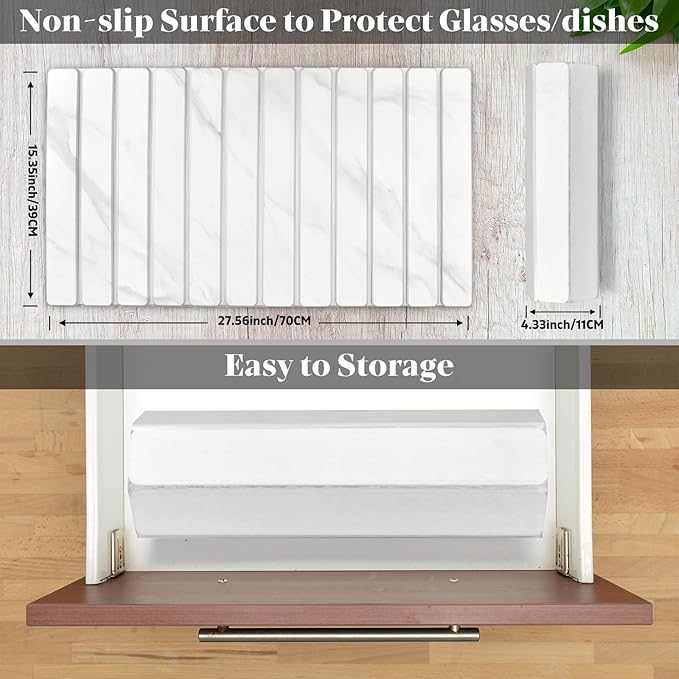 Large Stone Dish Drying Mats for Kitchen Counter, Eco-Friendly Absorbent - Image 4
