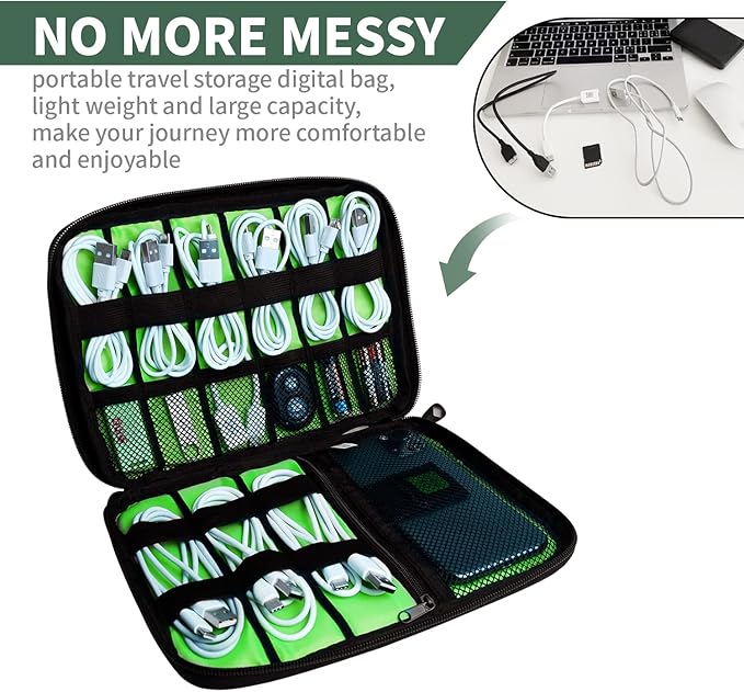 Electronics Travel Organizer, Portable Waterproof Electronic Travel Storage Bag - Image 3