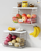 Wall Mount Bathroom Storage Basket, Fruit Produce and Vegetable Baskets by Goozii