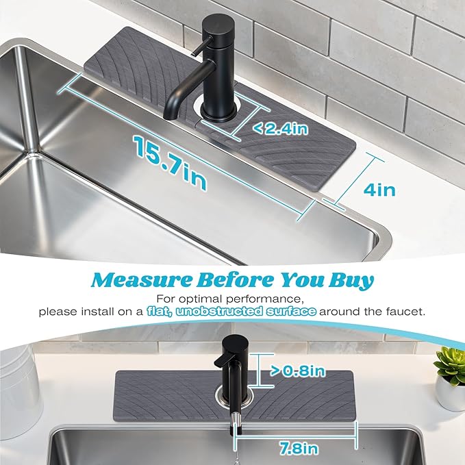 Stone Faucet Mat for Kitchen Sink - Image 2
