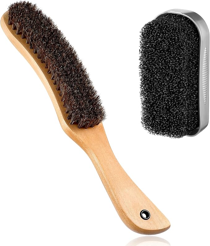 Patelai 2 Pcs Horsehair Felt Hat Brush Kit Lint Brush by Patelai