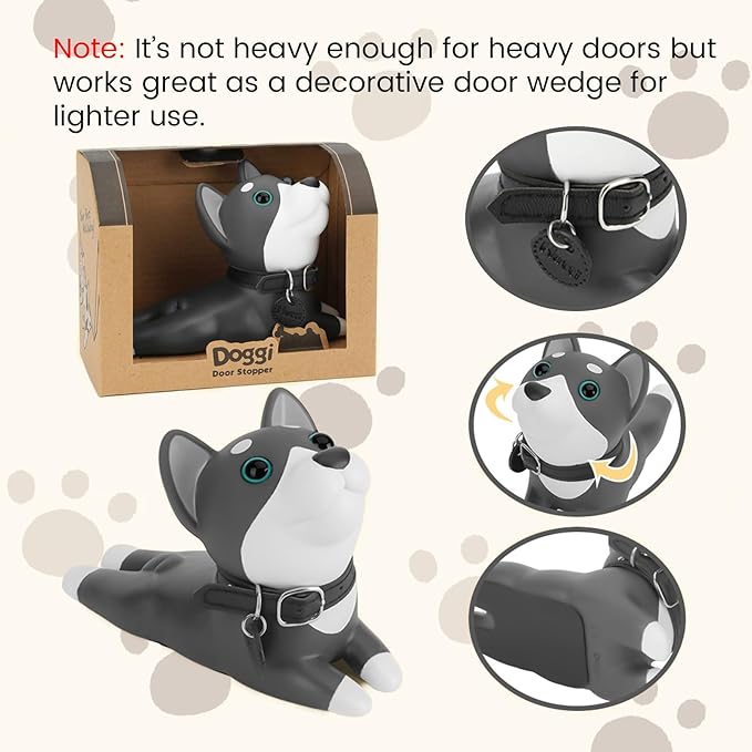 DomeStar Cute Dog Door Stopper, Shiba Inu Door Stop Decorative Animal Doorstop - Image 3