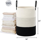 VIPOSCO Large Laundry Hamper, Tall Woven Rope Storage Basket - Image 5