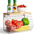 White Fruit Bowl Wire Basket Storage Pantry Fruit and Vegetable Storage Fruit by Wawocs