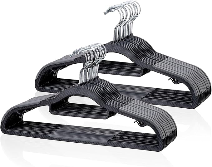 Heavy Duty Plastic Clothes Hangers, Space Saving Hangers 30 Pack, 0.2 Inches by TonswachicHangersSpaceSaver