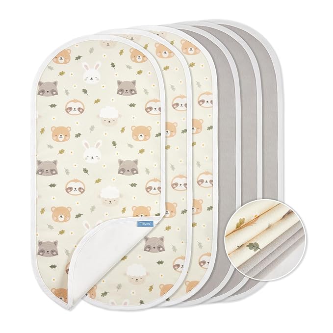 TILLYOU Waterproof Changing Pad Liners 6 Pack, 100% Cotton Reusable Cloth - Image 7