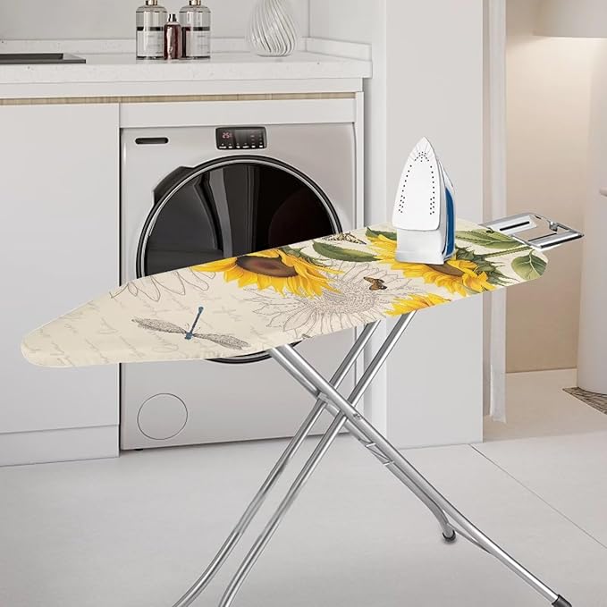 Sunflower Ironing Board Cover and Pad, Dragonfly Iron Board Cover Non-Slip - Image 2