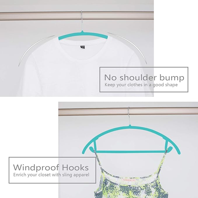 MIZGI Premium Velvet Hangers 50 Pack Heavyduty- Non Slip No Shoulder Bump Suit - Image 4