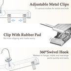 HOUSE DAY Clear Pants Hangers 100 Pack, Non-Slip Plastic Skirt Hanger - Image 3