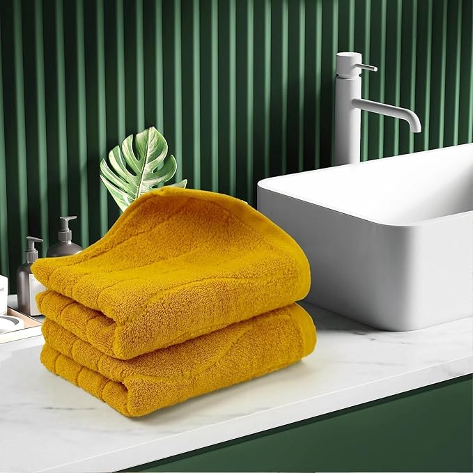 Jacquotha Wavy Striped Cotton Hand Towels, Dry Your Hand Instantly, 13x29 Inches - Image 2