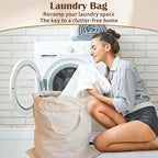Cotton Canvas Laundry Bag 33"Wx 35"H, Thick Cotton Laundry Bag - Image 8