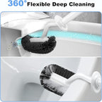 HAMITOR Toilet Bowl Brush Holder Set: Curved Design - Image 3