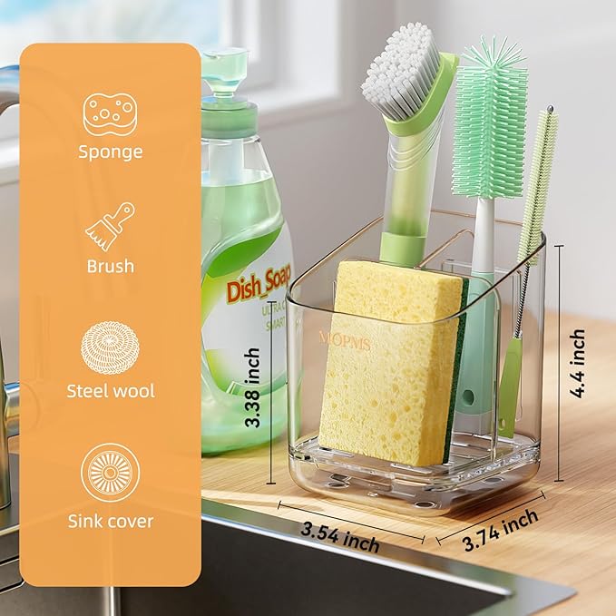 Minimalist Sponge Holder for Kitchen Sink, 3 Slots Sink Caddy - Image 4