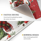 Christmas Dish Drying Mat for Kitchen Counter Snowman Green Christmas Tree - Image 3