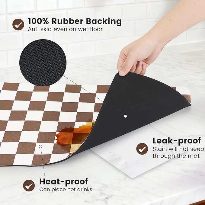 16" x 24" Checkered Dish Drying Mat - Image 6