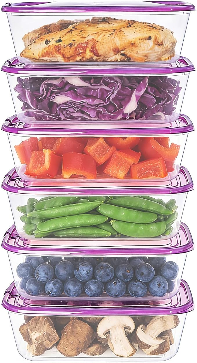 KIGI Plastic Food Containers, Large Stackable - Image 2