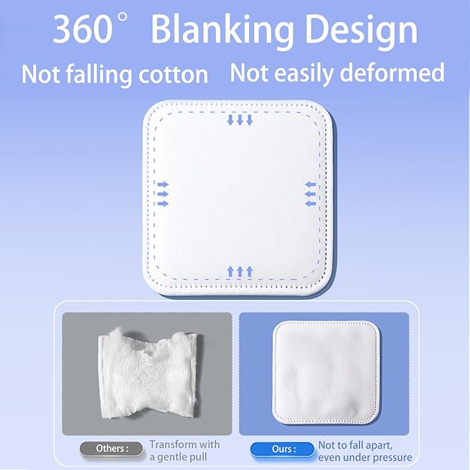 Square Cotton Pads 120 Counts Lager Size Makeup Remove Pads Not to Shed or Fall - Image 4