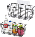 Black Hanging Wall Baskets, inside cabinet door organizer, Adhesive Wire Wall by HDYOUDO