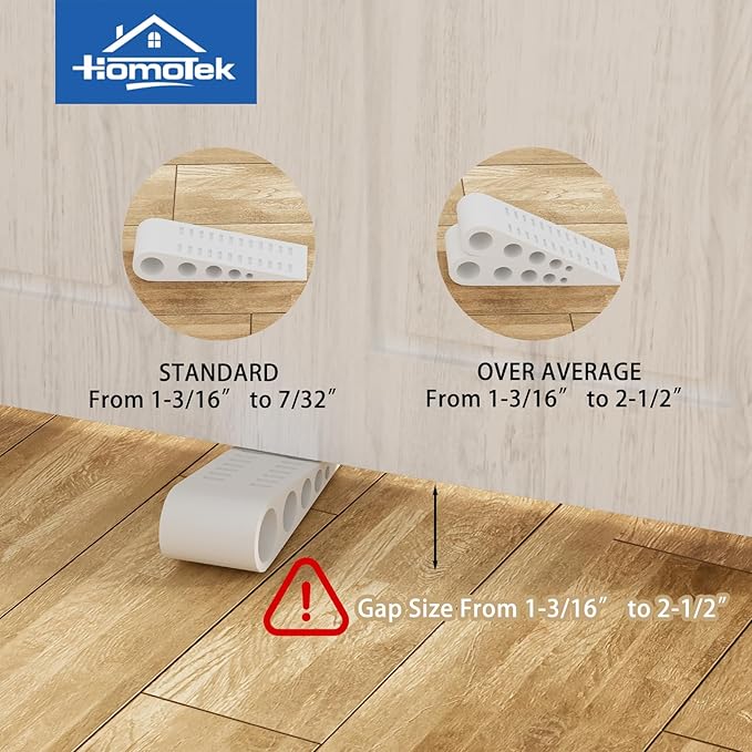 HOMOTEK 6 Pack Wedge Rubber Door Stops Door Chucks Stoppers Wall Protector - Image 4