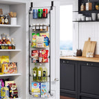 Delamu Narrow Over the Door Pantry Organizer, 6-Tier Metal Pantry Door by DELAMU