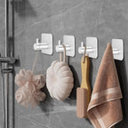 Adhesive Hooks for Bathrooms, 4 Piece Towel Hooks for Hanging Hat Robe Coat - Image 4