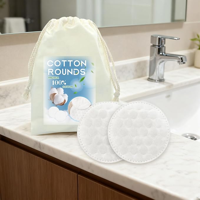 Premium Cotton Rounds for Face, Makeup Remover Pads, 100% Pure Cotton, Chemical - Image 7