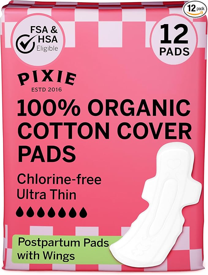 Pixie Organic Cotton Ultra Thin Postpartum Pads by PixieDot