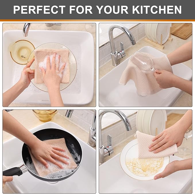 Kitinjoy 100% Cotton Kitchen Dish Cloths - Image 4