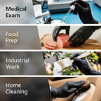 PROMEDIX P Black Disposable Nitrile Gloves, 6Mil 100 Pcs Food Safe Cooking - Image 5