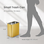 Cesun Small Bathroom Trash Can 2.1 Gallon Wastebasket, Modern Metal Garbage Can - Image 8