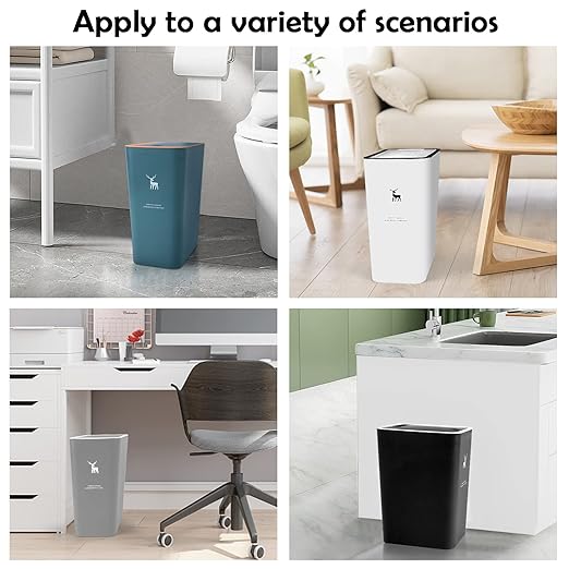 XPIY Trash Can with Lid, 2 Pack 4 Gallons/15 Liters Garbage Can with Press Top - Image 6