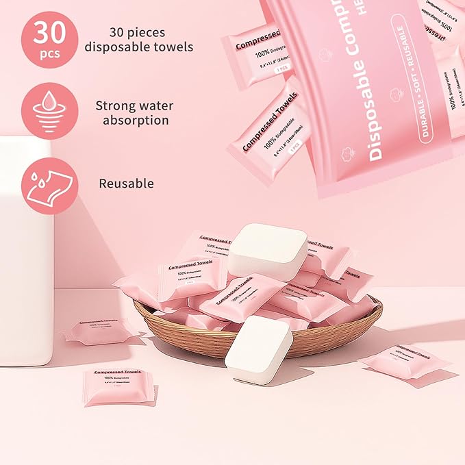 Disposable Compressed Face Towels, Ultra Soft Large Size Compressed Towel - Image 7