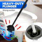 4-Piece Toilet Brush and Plunger Set, Extended Handle Plunger, Toilet Bowl - Image 3