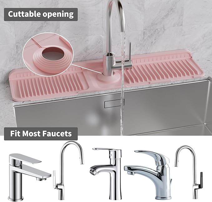 WAFT YEARN 24X5 Inch Silicone Durable Faucet Mat Kitchen Sink Splash Guard - Image 4