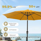 MEWAY 9ft Patio Umbrella Outdoor Table Umbrellas with Push Button Tilt and Crank, Market Umbrella 8 Sturdy Ribs for Deck, Garden, Pool and Backyard, Sun Orange - Image 5