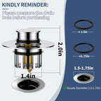 Universal 2 in 1 Bathtub Drain Stopper Bathtub Drain Hair Catcher，Pop-up Tub - Image 2