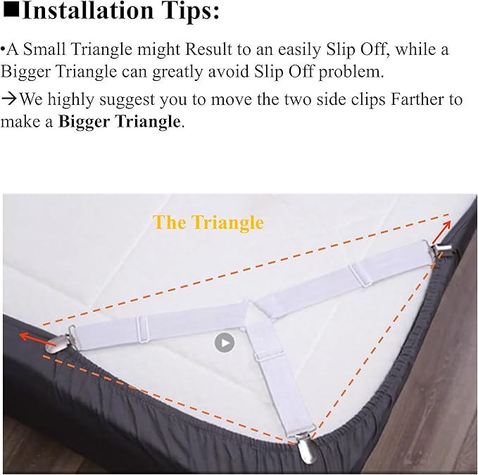 Bed Sheet Fasteners, Adjustable Mattress Suspenders, Mattress Cover Straps - Image 7