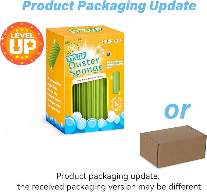 2-Pack Damp Clean Duster Sponge, Magic Sponge Eraser Baseboard Cleaner Tool - Image 4