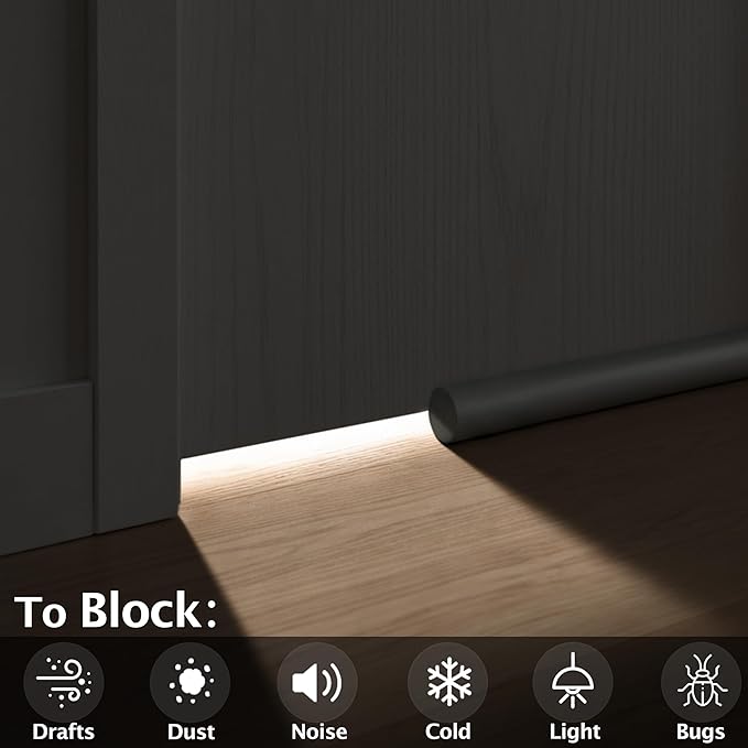MAXTID Large Door Draft Blocker 32" Grey Bottom Door Draft Stoppers - Image 3