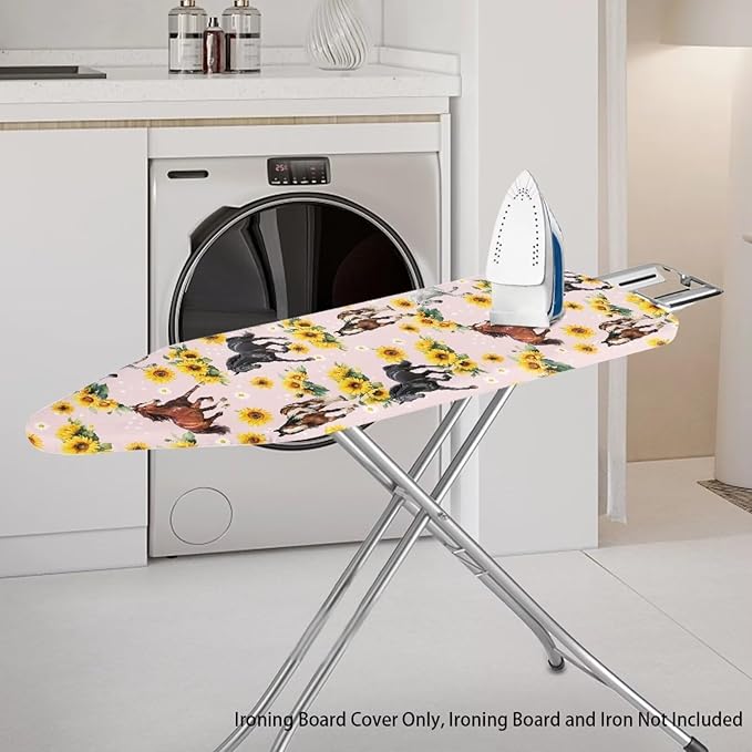 Sprowallow Sunflower Horse Ironing Board Cover and Pad 15x54 Inch Standard Size - Image 2