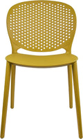 2xhome Patio Dining Chair | Modern Stackable Outdoor Pool Side Chair | Weather Resistant Plastic for Yard, Porch, Balcony, Kitchen, Yellow, Single, Set of 1 by 2xhome