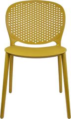 2xhome Set of 4 Patio Dining Chairs | Modern Stackable Outdoor Pool Side Chair | Weather Resistant Plastic for Yard, Porch, Balcony, Kitchen, Yellow - Image 6