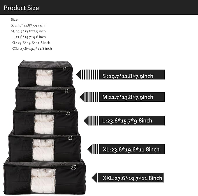 Comforter Storage Bags Pack of 2, Pillow Beddings/Blanket Clothes Organizer - Image 6