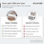 Encasa XO' Waffle Weave Face & Hand Towels – 12"x12", Natural Washcloths Set of - Image 6