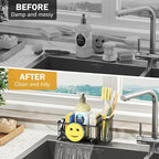 Epicano Sink Caddy Sponge Holder, Smiley Face Sponge Rack - Image 7